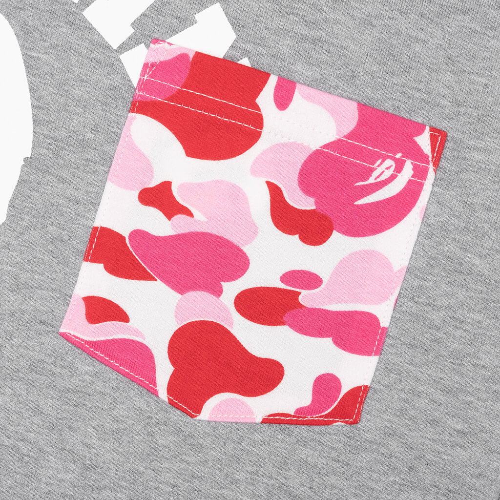 A BATHING APE ABC Camo College Pocket Relaxed Tee - Grey