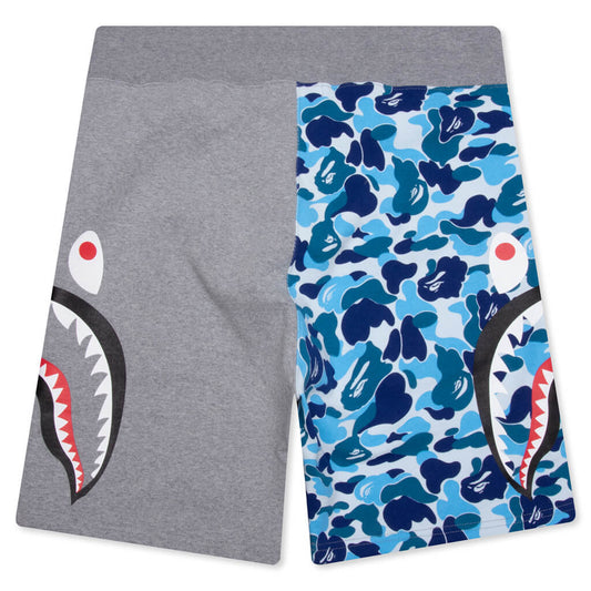 A BATHING APE Abc Camo Side Shark Sweat Shorts - Blue