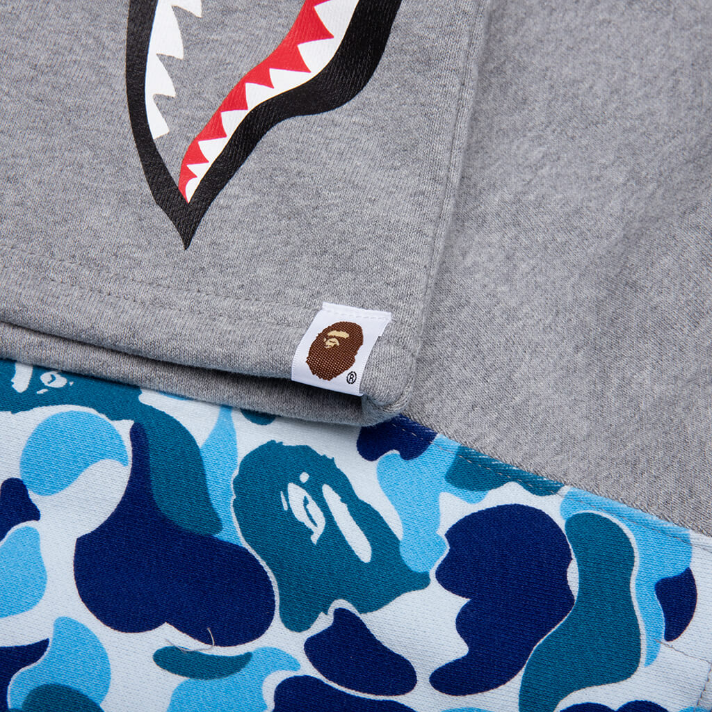 A BATHING APE Abc Camo Side Shark Sweat Shorts - Blue