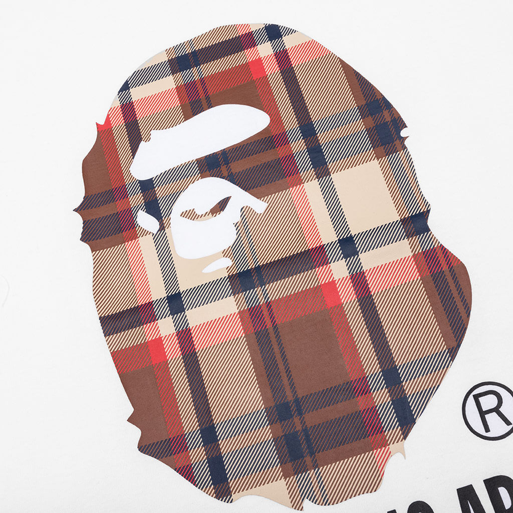A BATHING APE Bape Check By Bathing Ape Tee  - White