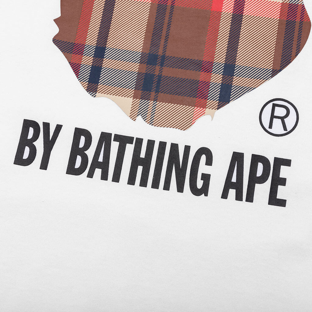 A BATHING APE Bape Check By Bathing Ape Tee  - White