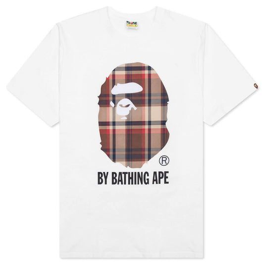 A BATHING APE Bape Check By Bathing Ape Tee  - White