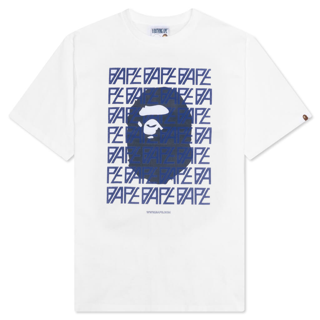 A BATHING APE Bape Logo Monogram Tee - White