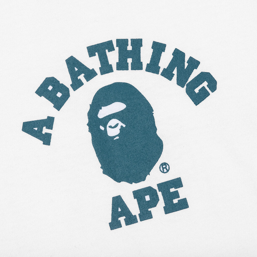 A BATHING APE Bape Speed Racer College Ats Tee - White/Blue
