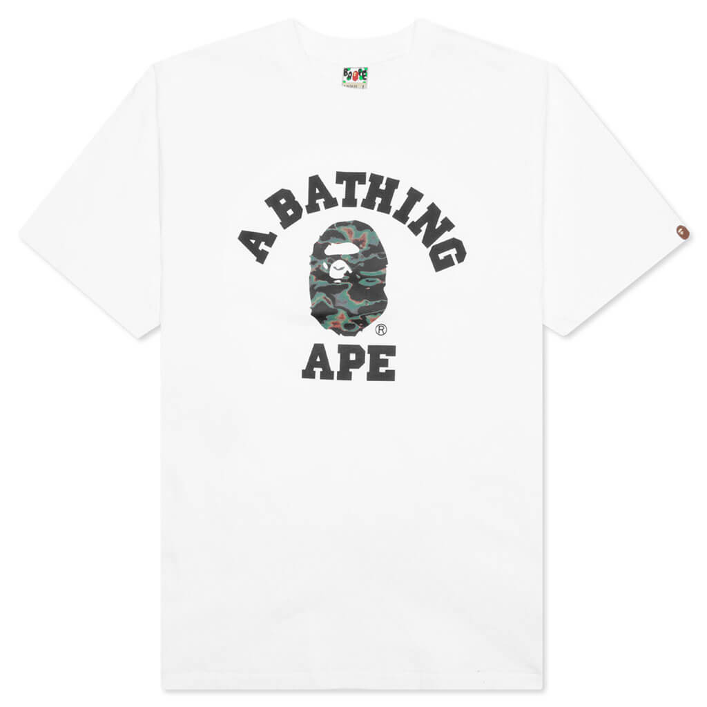A BATHING APE Bape Thermography College Tee - White