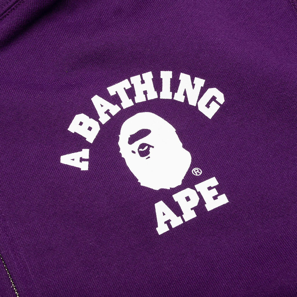 A BATHING APE College Relaxed Fit Full Zip Hoodie - Purple