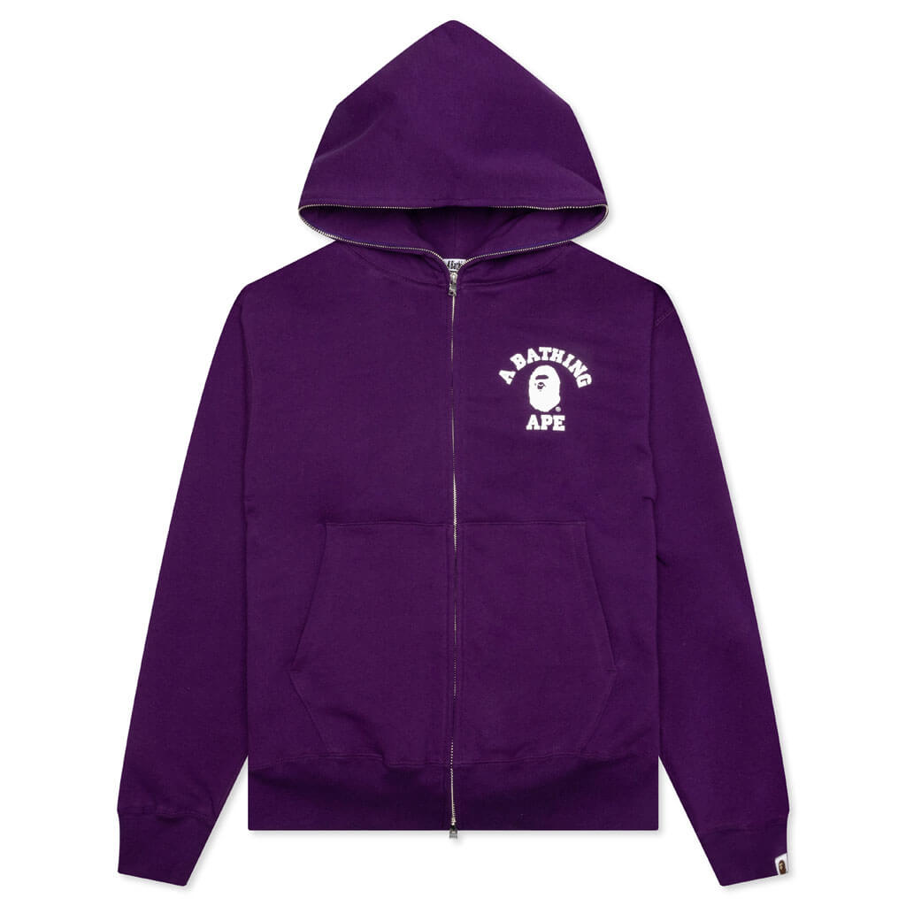 A BATHING APE College Relaxed Fit Full Zip Hoodie - Purple