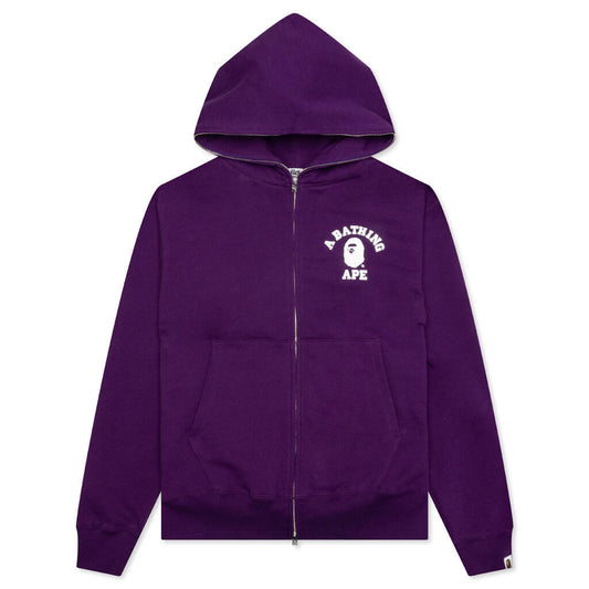 A BATHING APE College Relaxed Fit Full Zip Hoodie - Purple