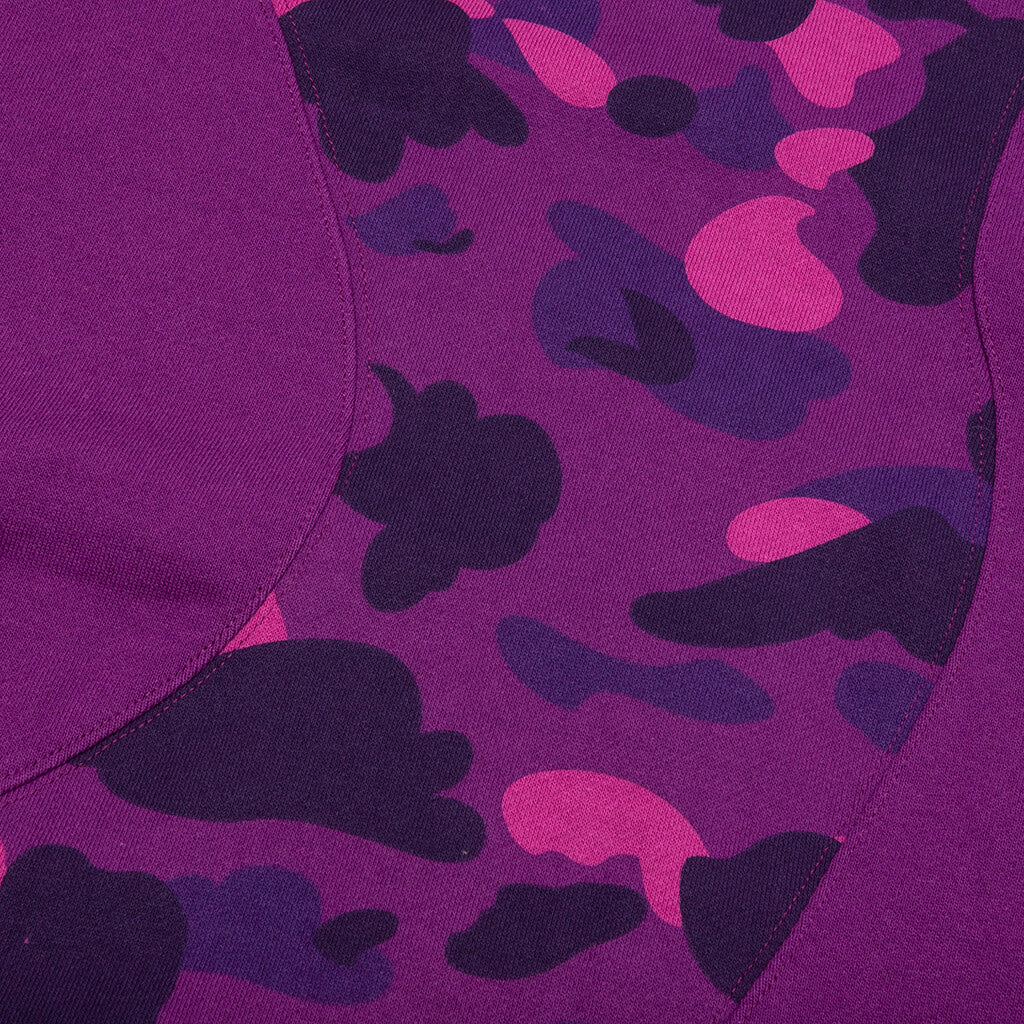 A BATHING APE Color Camo College Cutting Relaxed Fit Hoodie - Purple