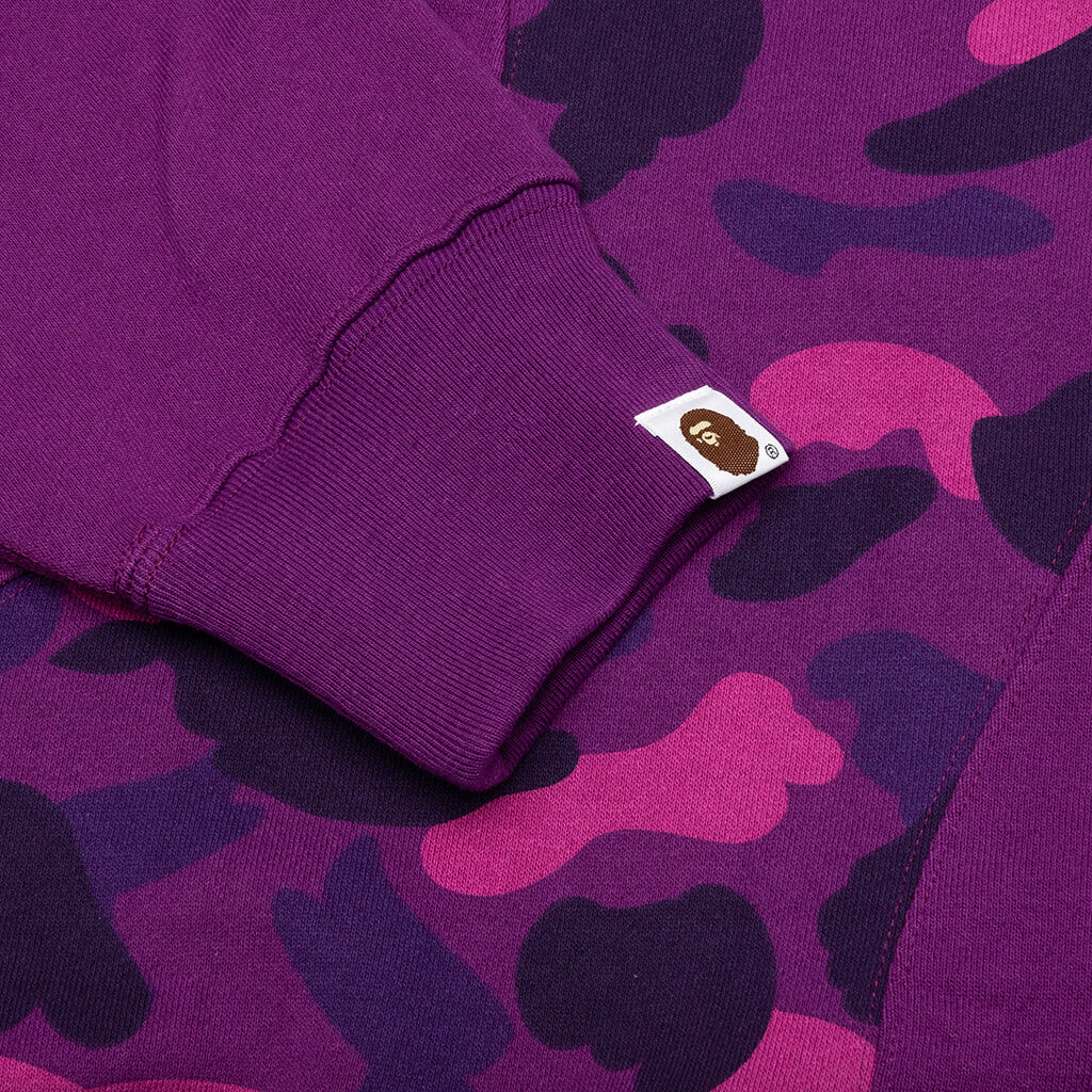 A BATHING APE Color Camo College Cutting Relaxed Fit Hoodie - Purple