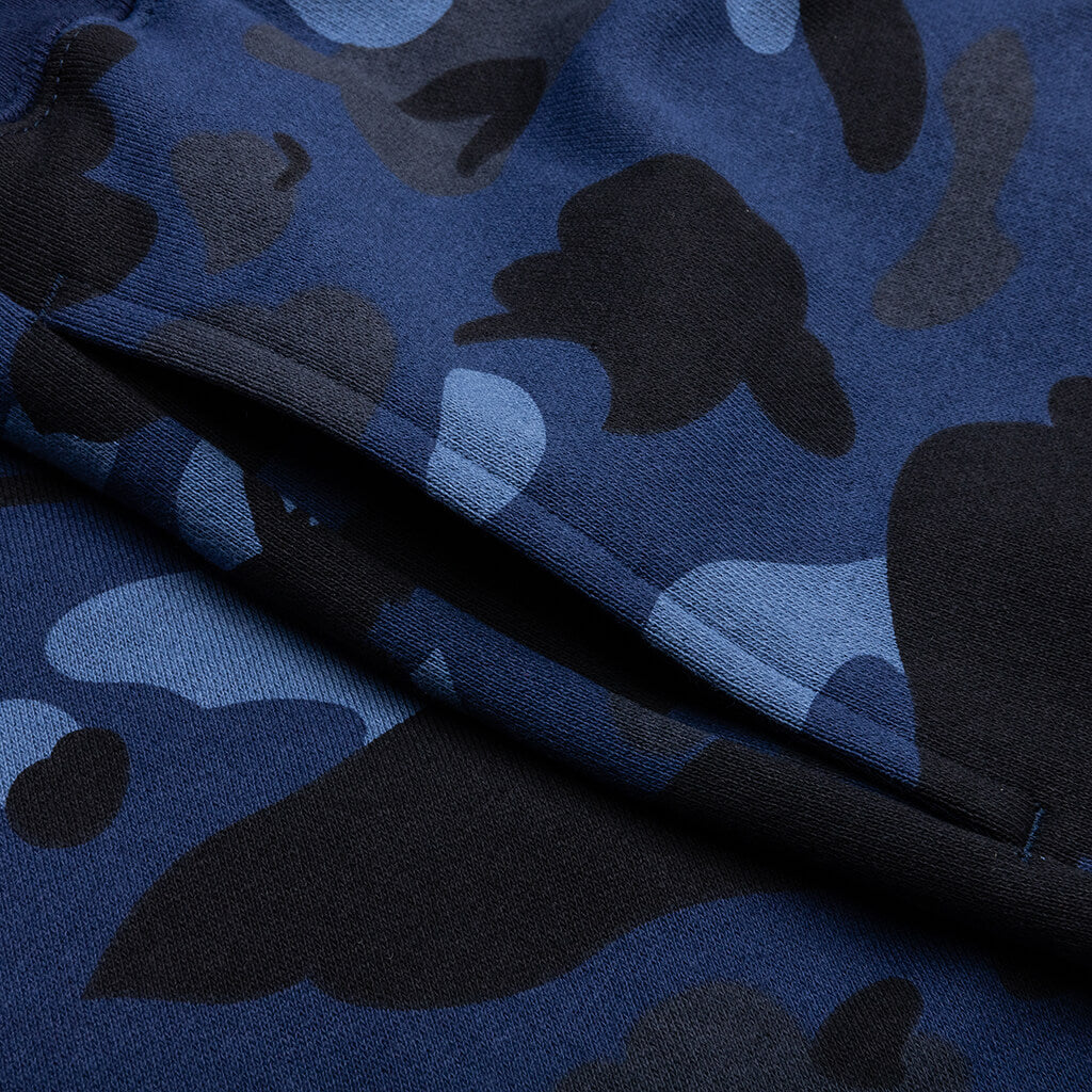A BATHING APE Color Camo Cutting Sweat Shorts - Navy