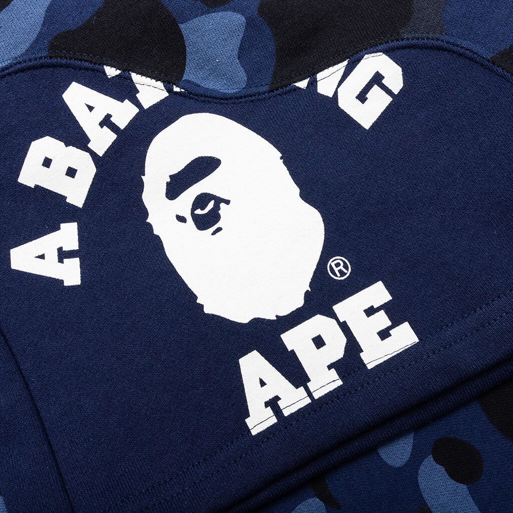 A BATHING APE Color Camo Cutting Sweat Shorts - Navy