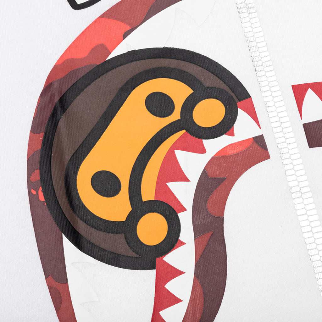 A BATHING APE Color Camo Milo Shark Tee - White/Red