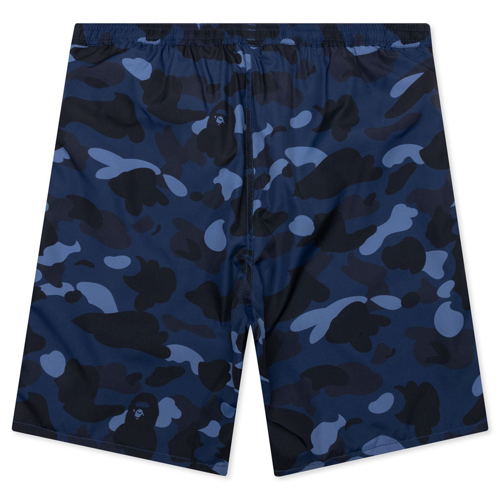 A BATHING APE Color Camo Shark Reversible Shorts - Navy