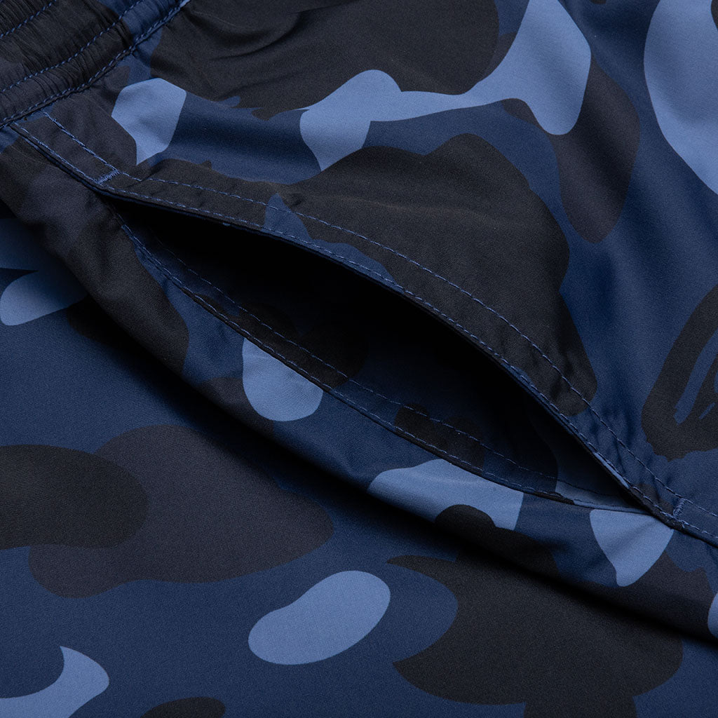 A BATHING APE Color Camo Shark Reversible Shorts - Navy