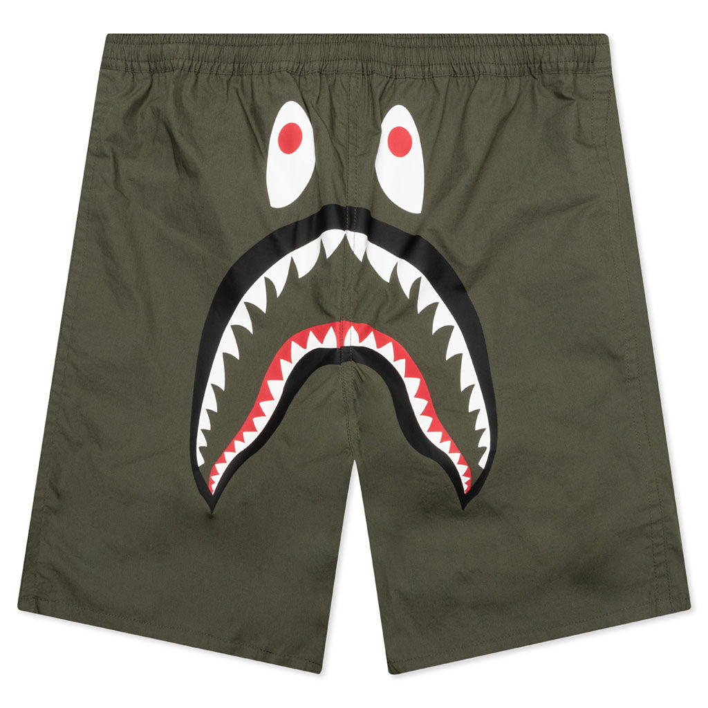 A BATHING APE Color Camo Shark Reversible Shorts - Navy