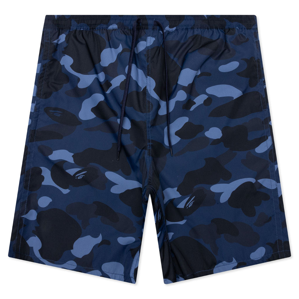 A BATHING APE Color Camo Shark Reversible Shorts - Navy