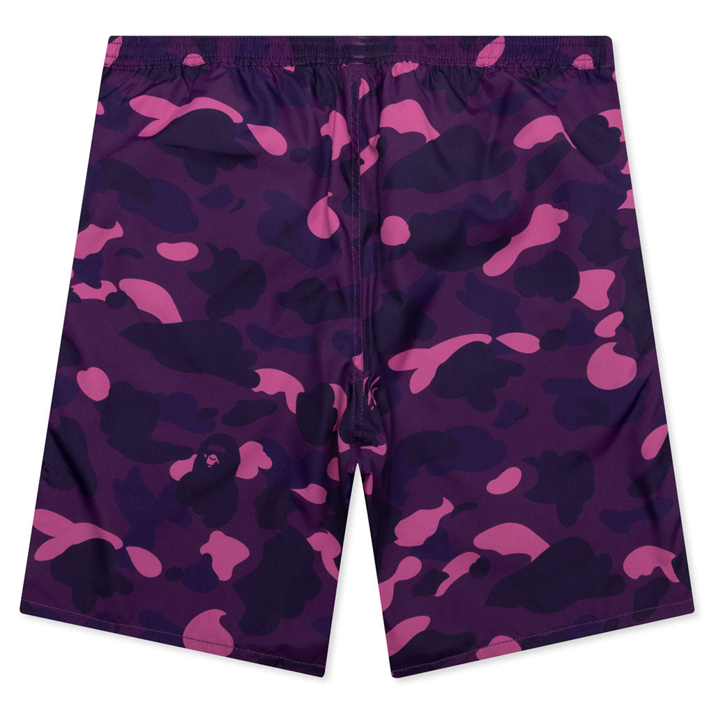 A BATHING APE Color Camo Shark Reversible Shorts - Purple