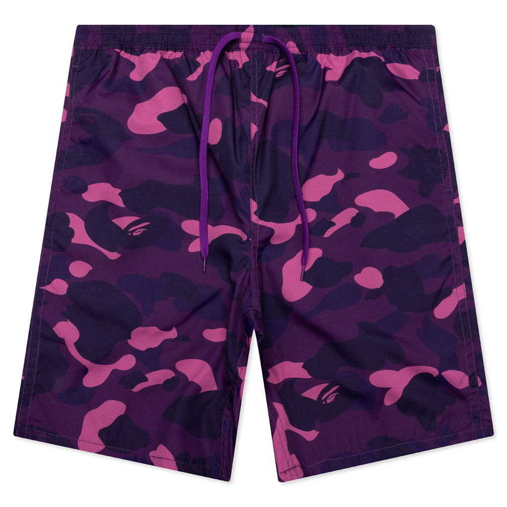A BATHING APE Color Camo Shark Reversible Shorts - Purple