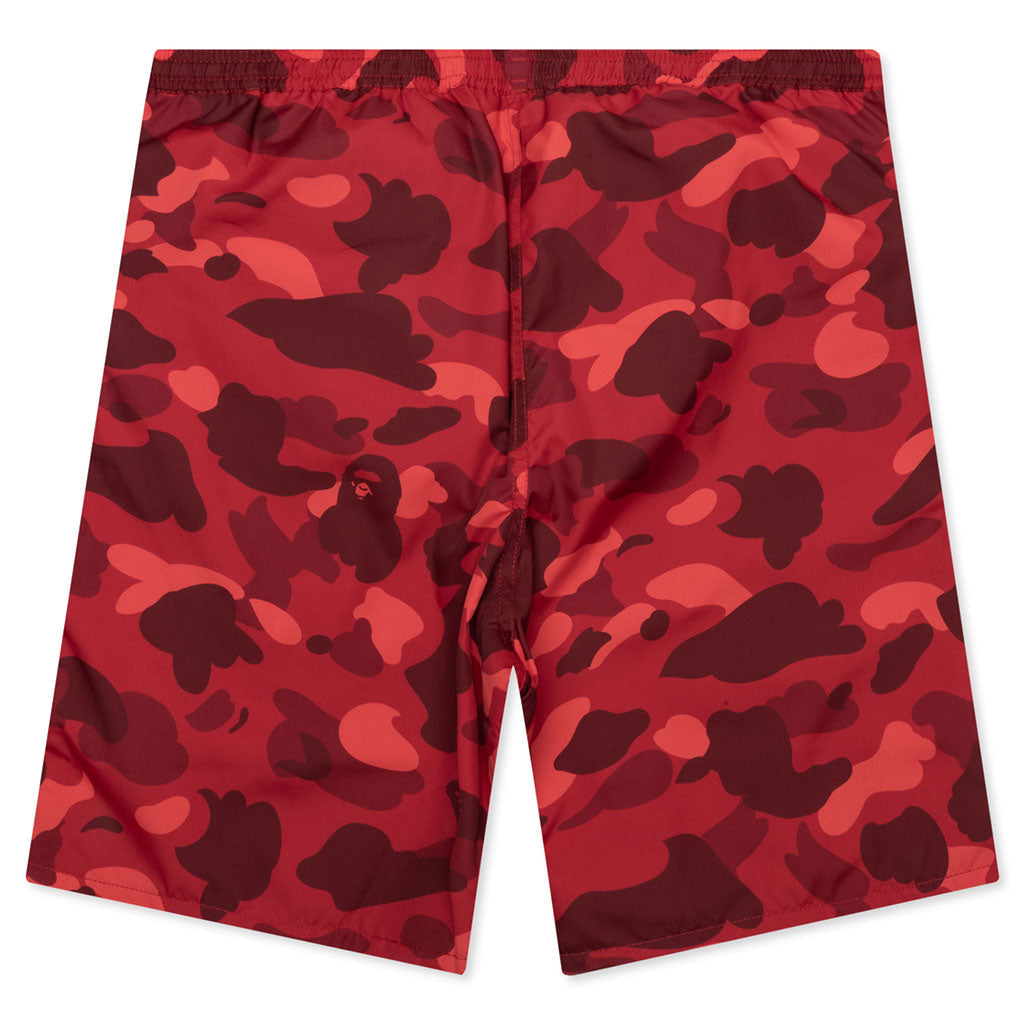 A BATHING APE Color Camo Shark Reversible Shorts - Red