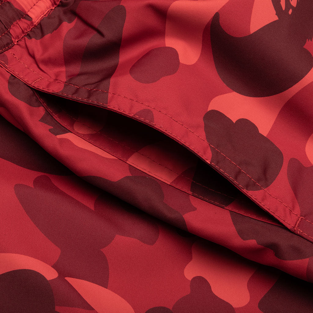 A BATHING APE Color Camo Shark Reversible Shorts - Red