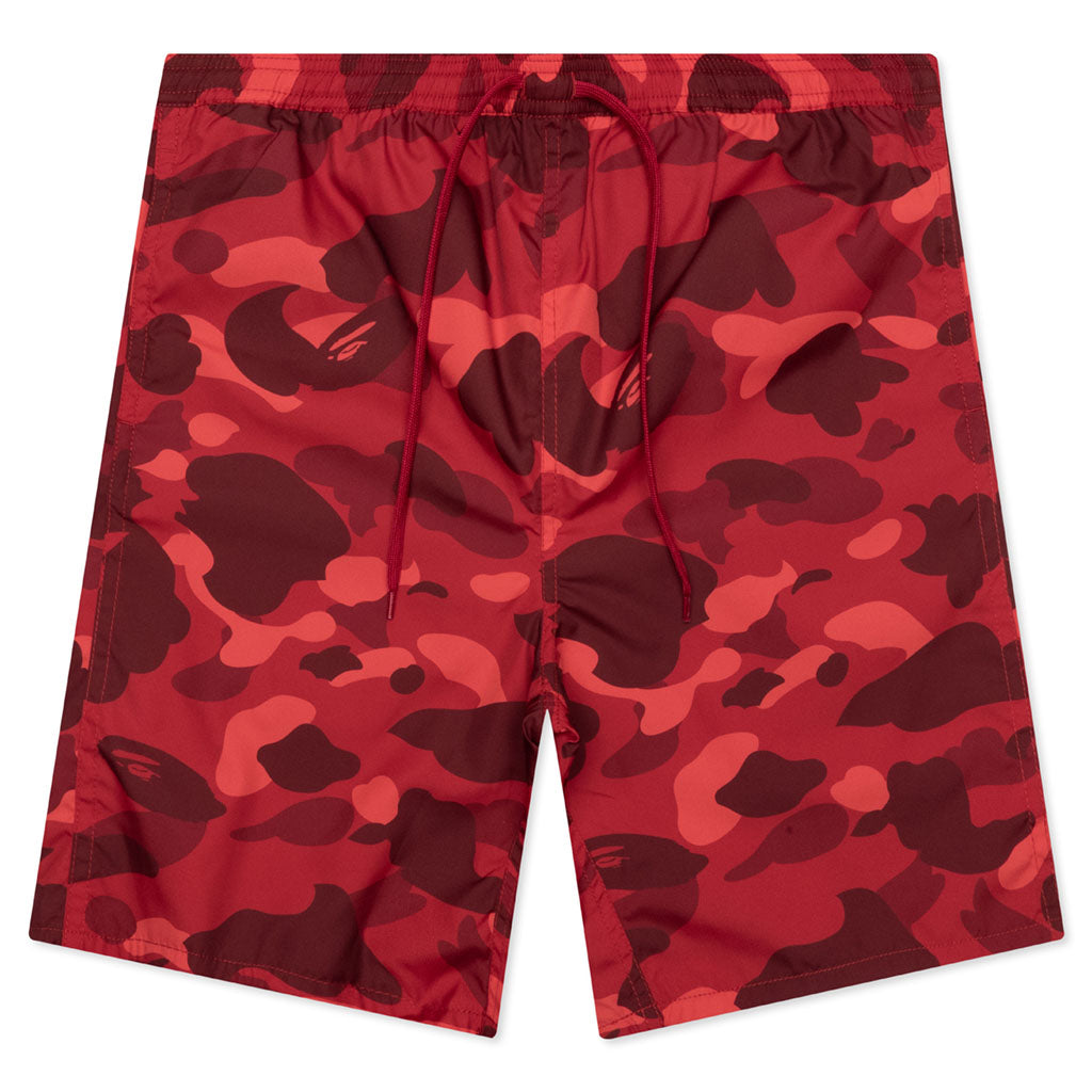 A BATHING APE Color Camo Shark Reversible Shorts - Red