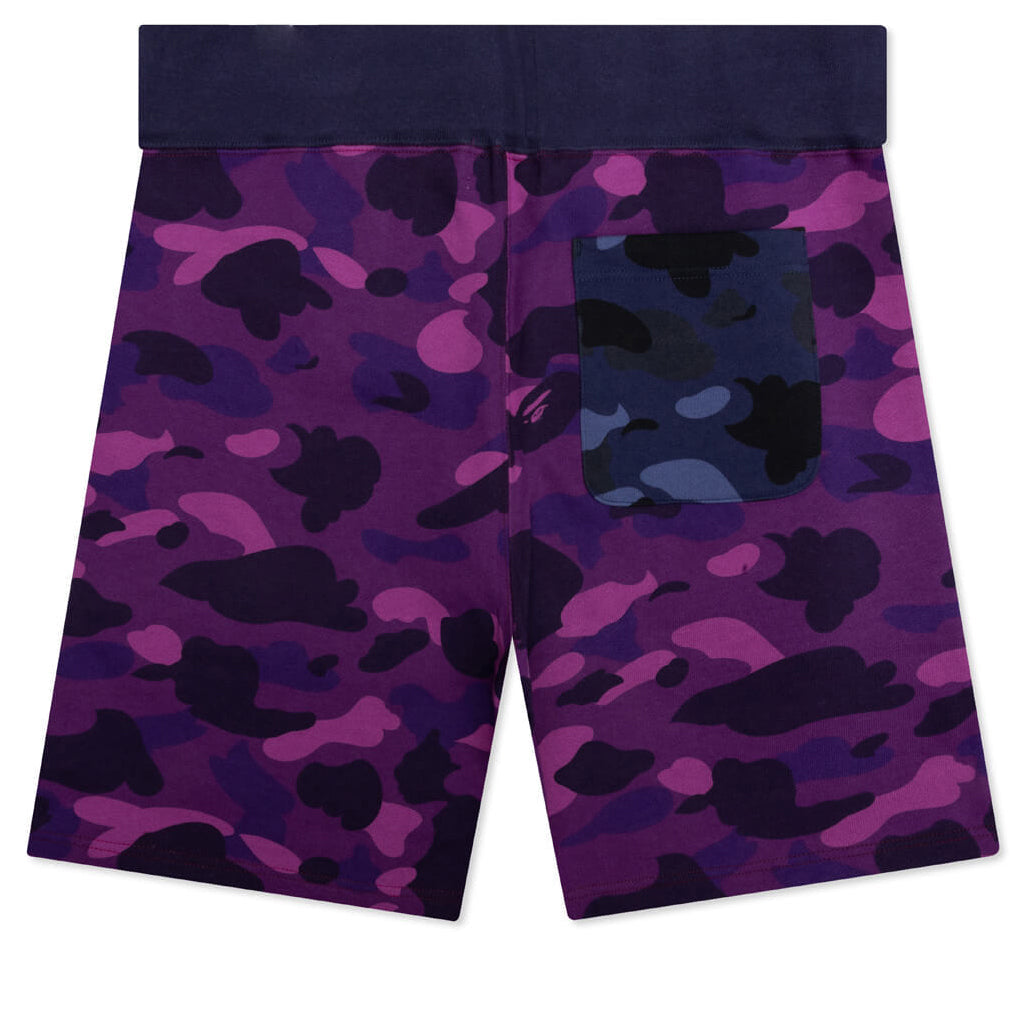 A BATHING APE Crazy Camo Shark Sweat Shorts - Red
