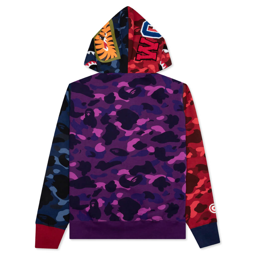 A BATHING APE Crazy Shark Wide Fit Full Zip Double Hoodie - Multi