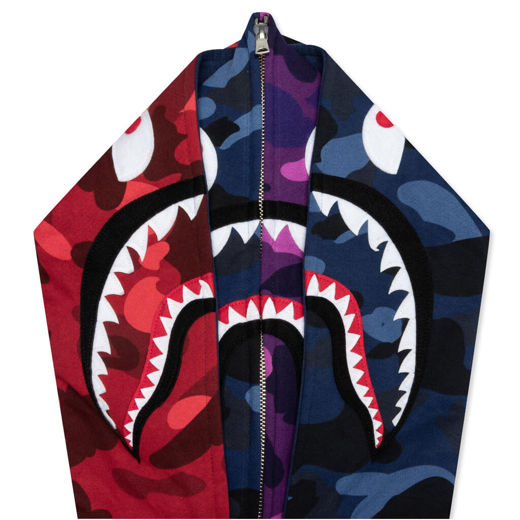 A BATHING APE Crazy Shark Wide Fit Full Zip Double Hoodie - Multi