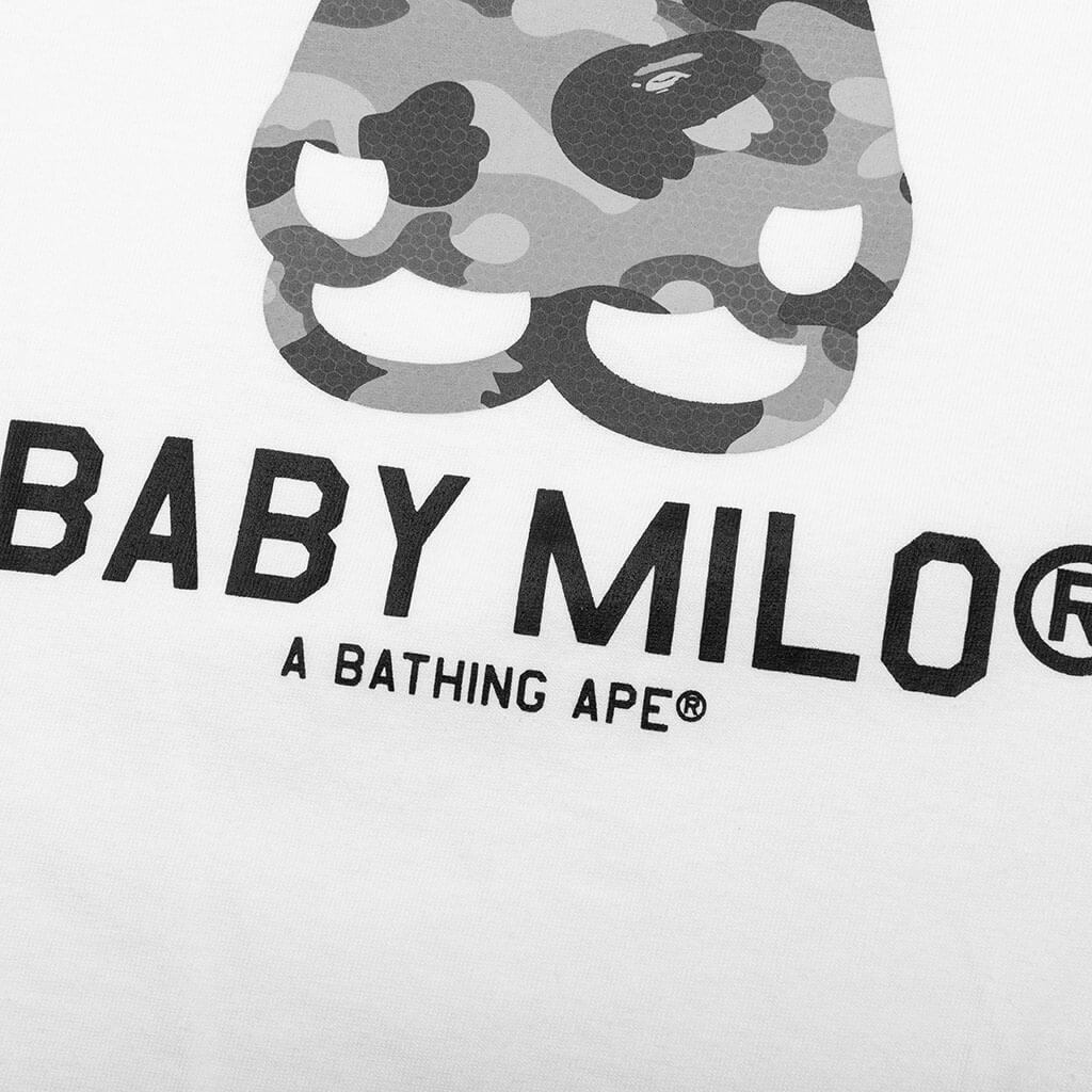 A BATHING APE Honeycomb Camo Baby Milo Tee - White/Grey