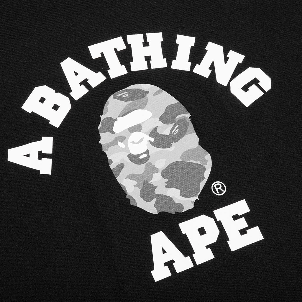 A BATHING APE Honeycomb Camo College Tee - Black/Grey