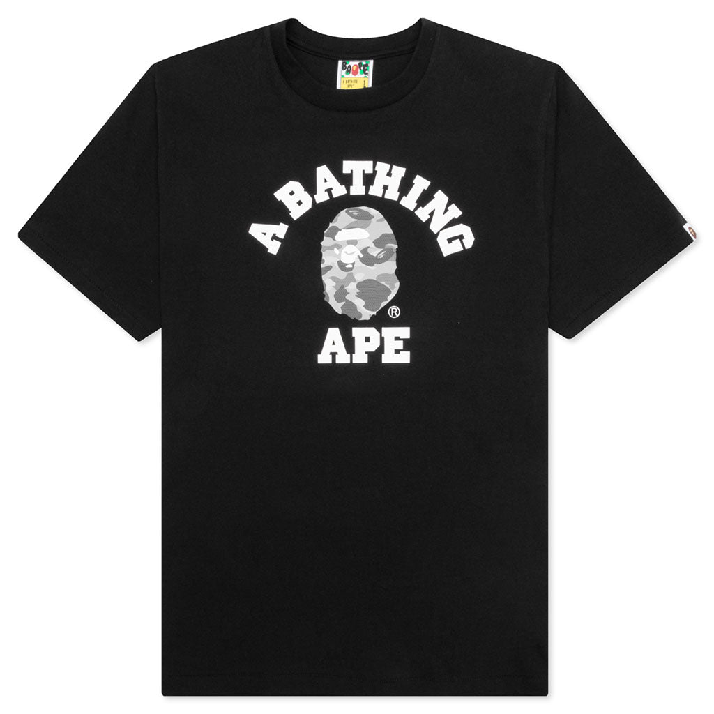 A BATHING APE Honeycomb Camo College Tee - Black/Grey