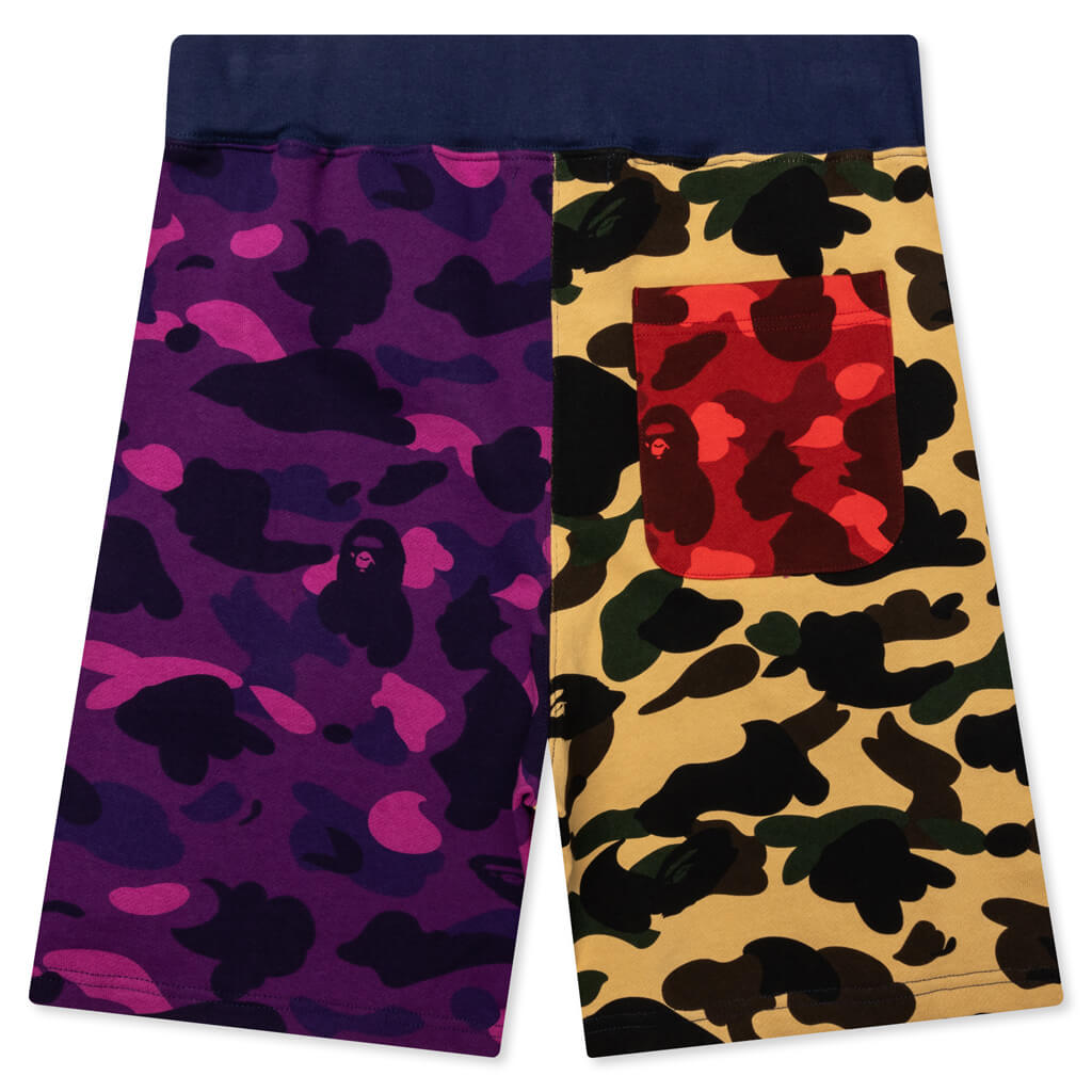 A BATHING APE Mix Camo Crazy Sweat Shorts - Multi