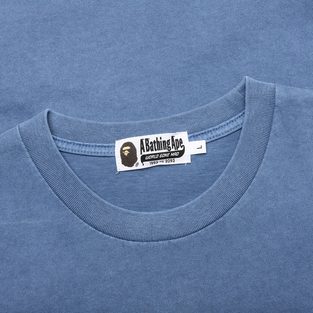 A BATHING APE Pigment Dyed College Relaxed Fit Tee - Navy