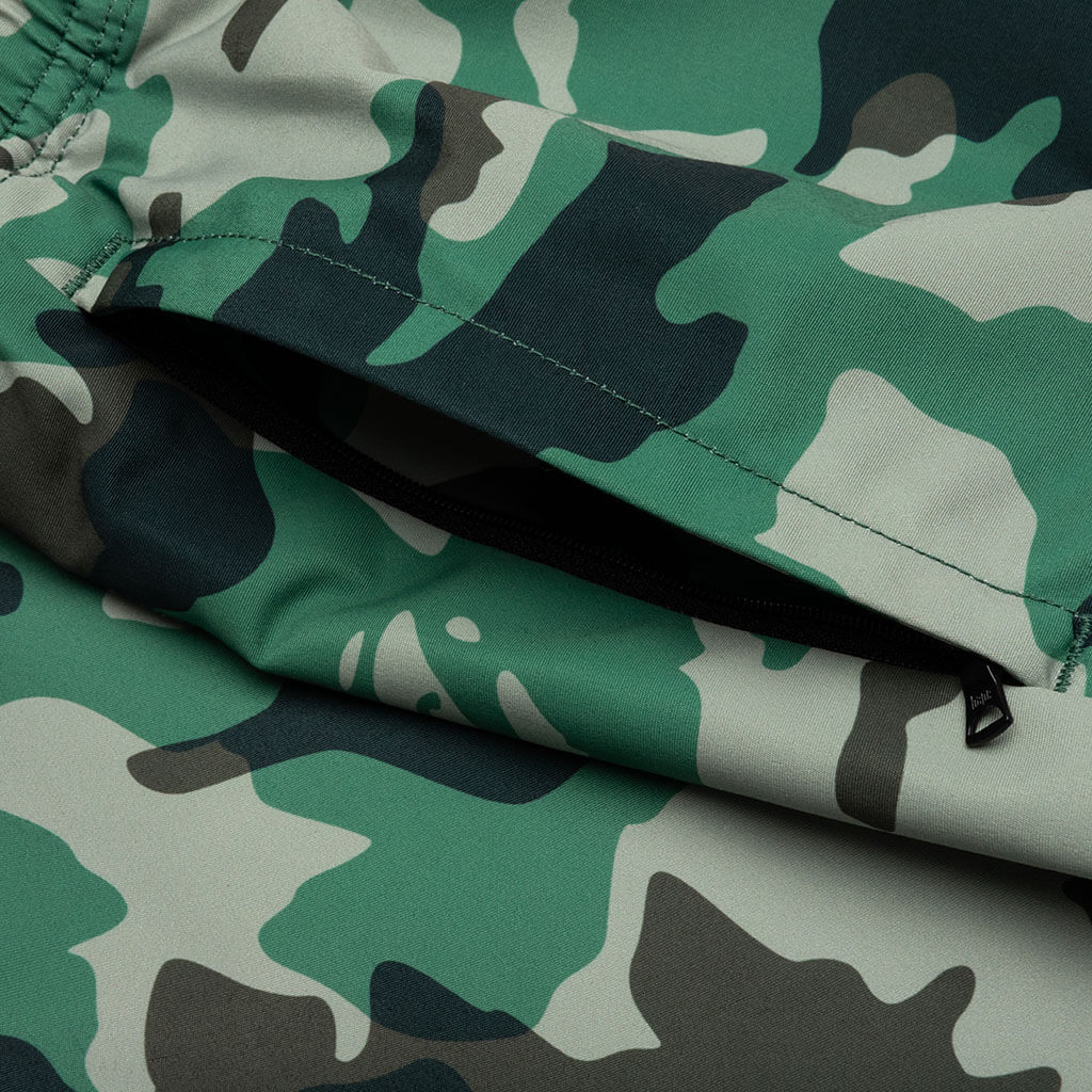 A BATHING APE Woodland Camo Beach Shorts - Olive Drab