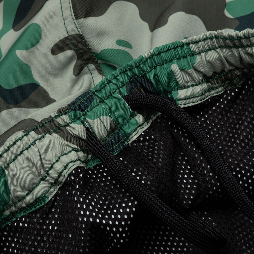 A BATHING APE Woodland Camo Beach Shorts - Olive Drab