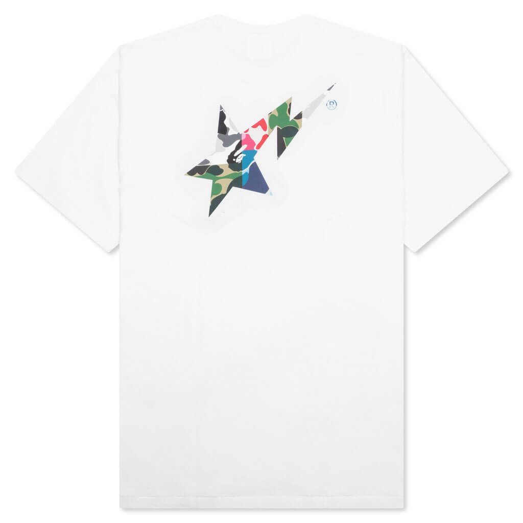 A BATHING APE ABC Camo Crazy Bape Sta Logo Tee - White