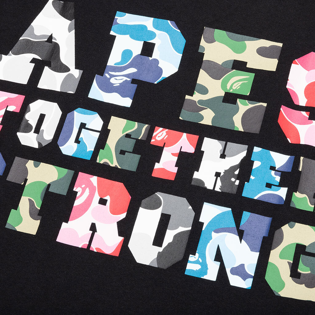 A BATHING APE ABC Camo Crazy College ATS Tee - Black