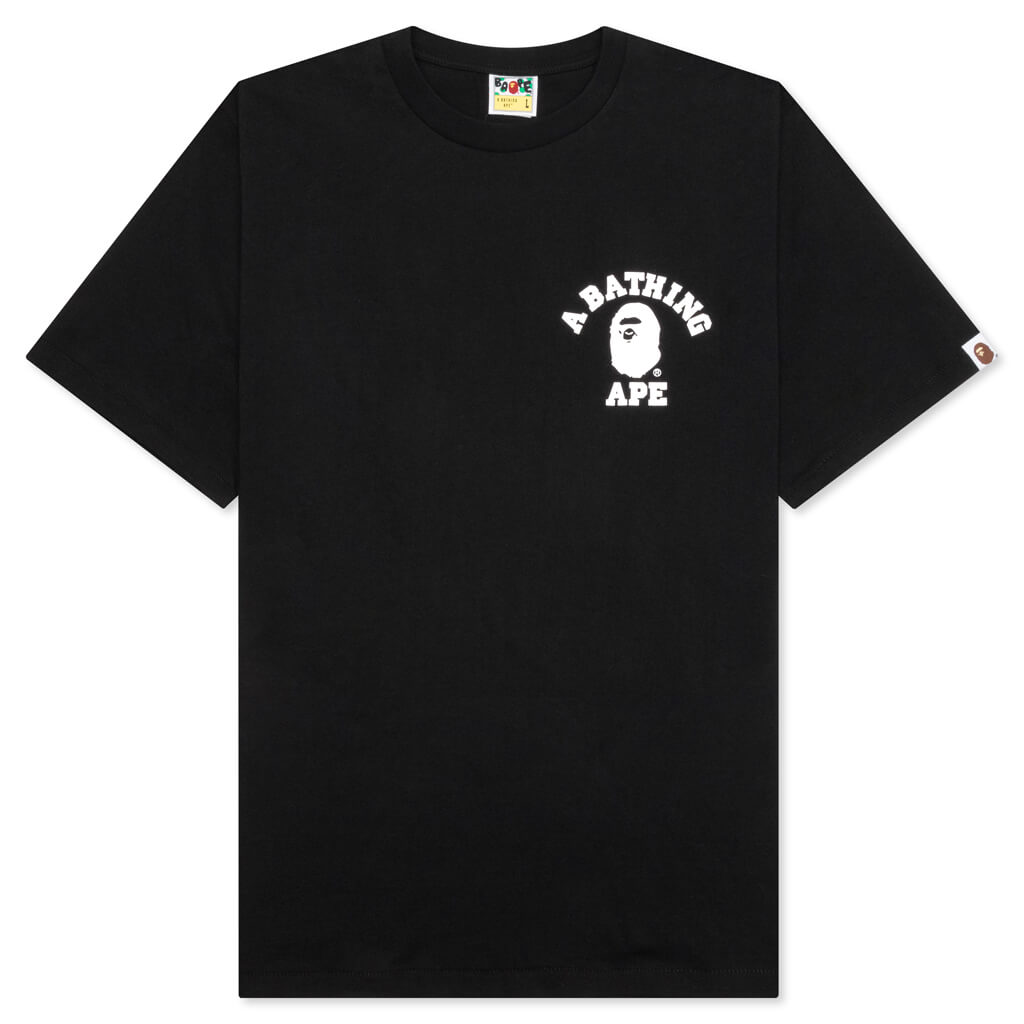 A BATHING APE ABC Camo Crazy College ATS Tee - Black