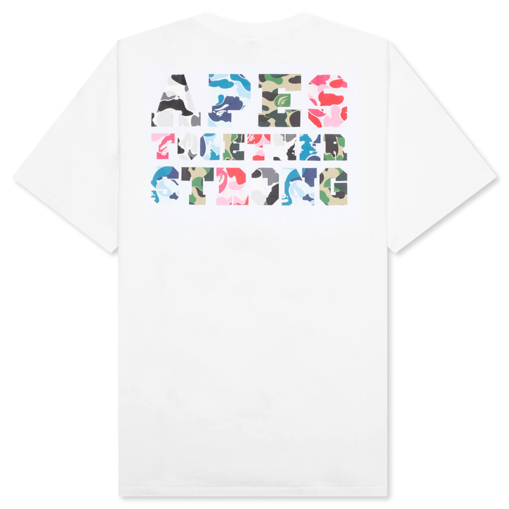 A BATHING APE ABC Camo Crazy College ATS Tee - White