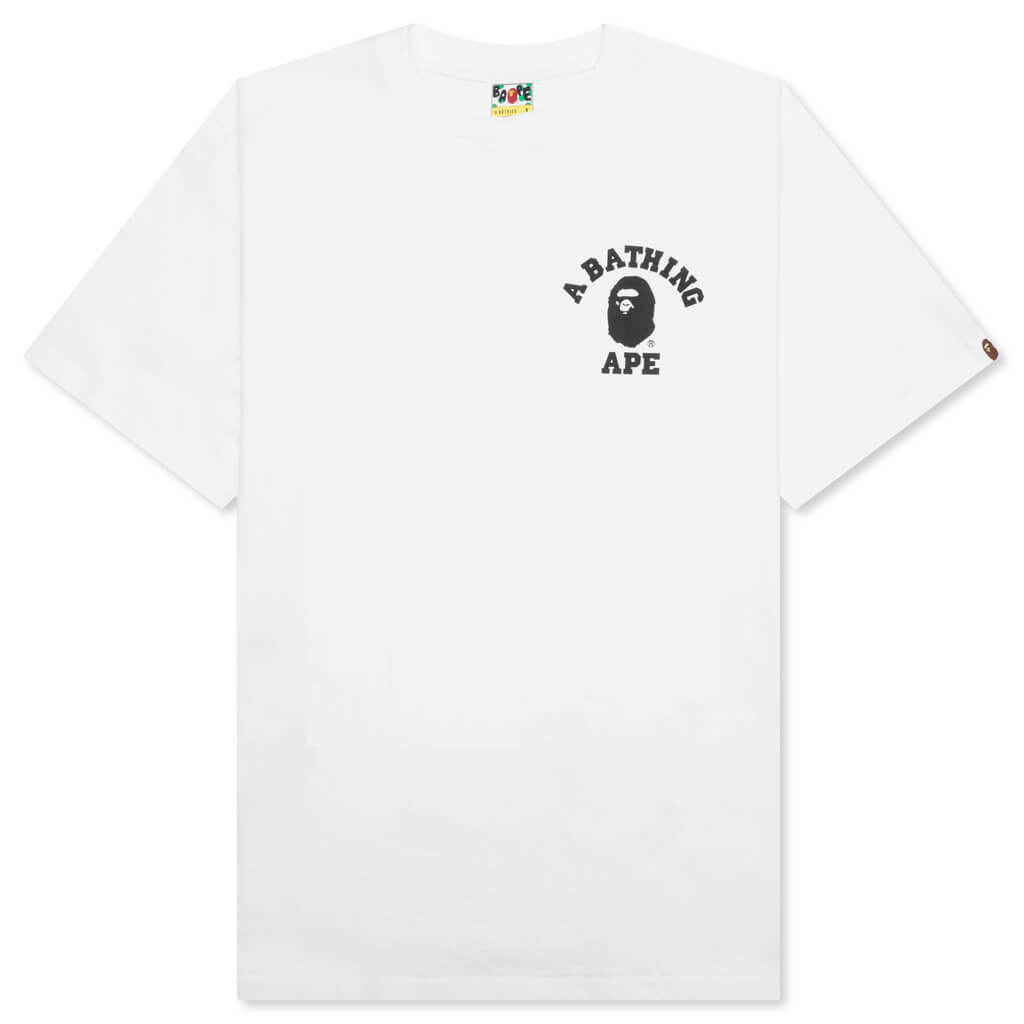 A BATHING APE ABC Camo Crazy College ATS Tee - White