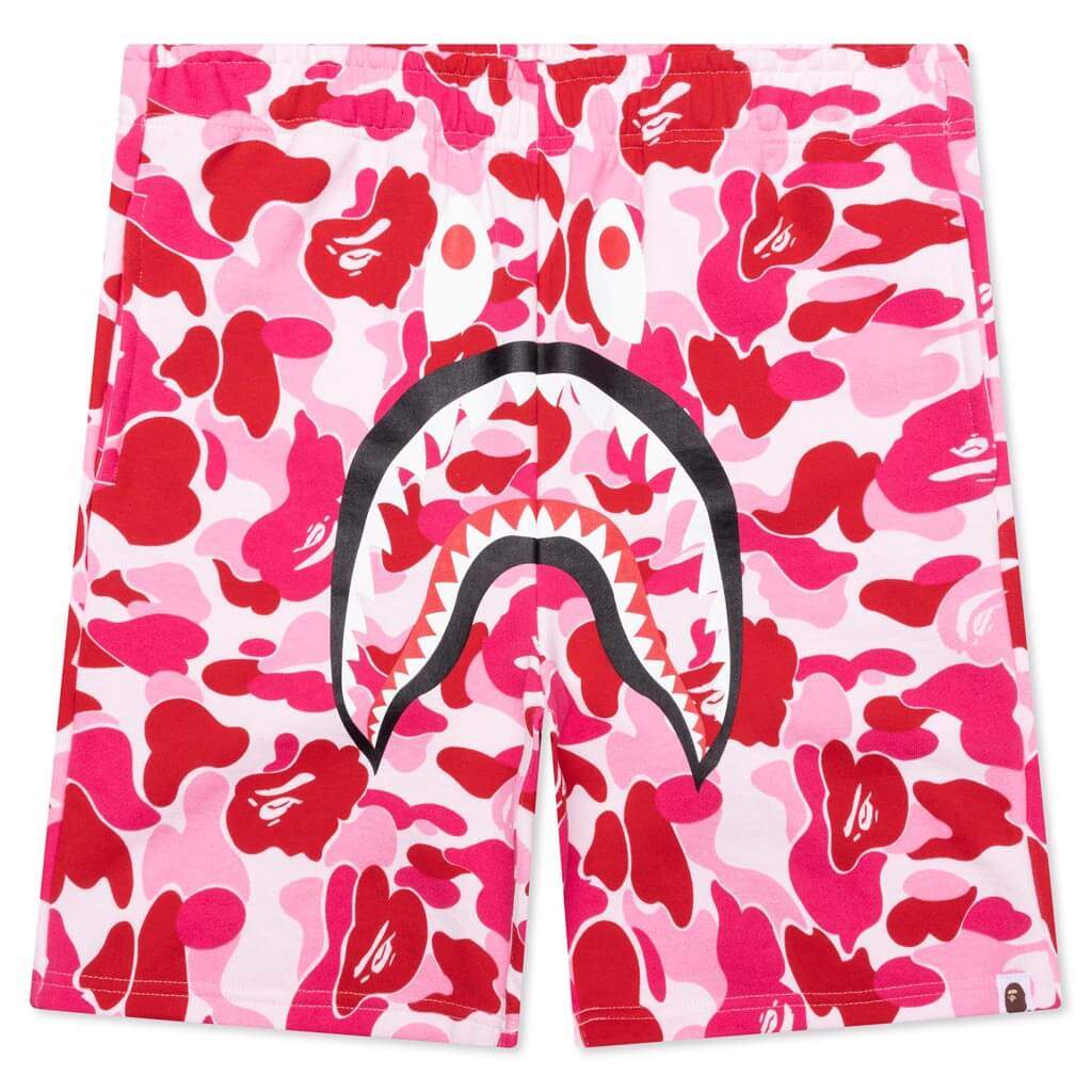 A BATHING APE ABC Camo Shark Sweat Shorts - Pink
