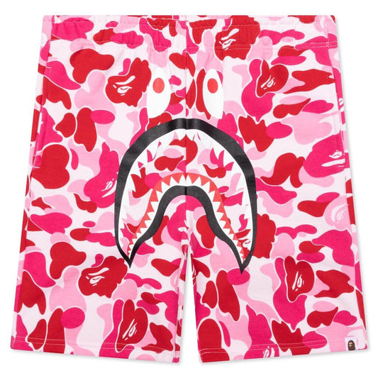 A BATHING APE ABC Camo Shark Sweat Shorts - Pink