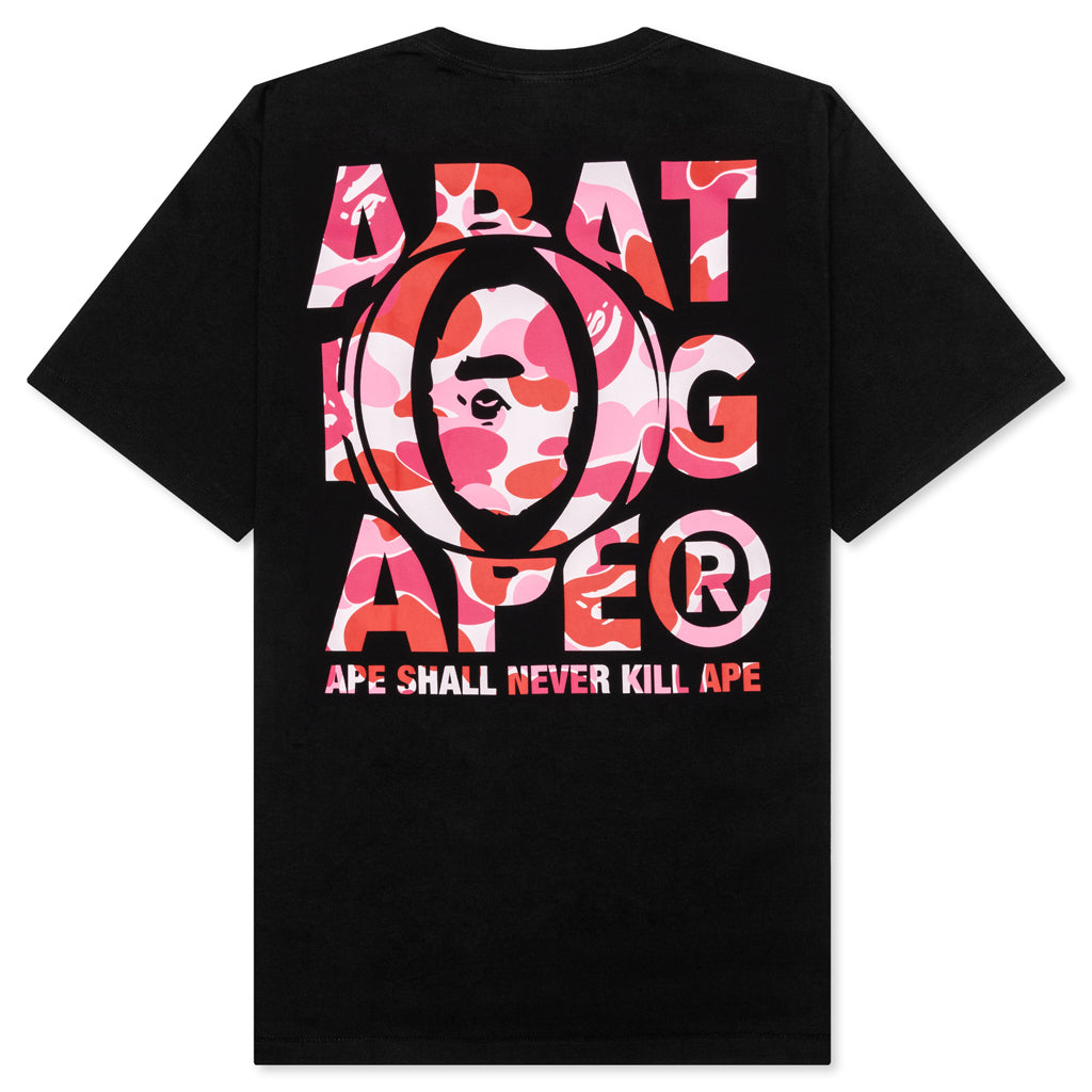 A BATHING APE Abc Camo Ape Head Relaxed Fit Tee - Black