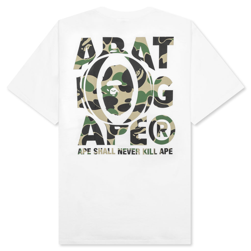 A BATHING APE Abc Camo Ape Head Relaxed Fit Tee - White