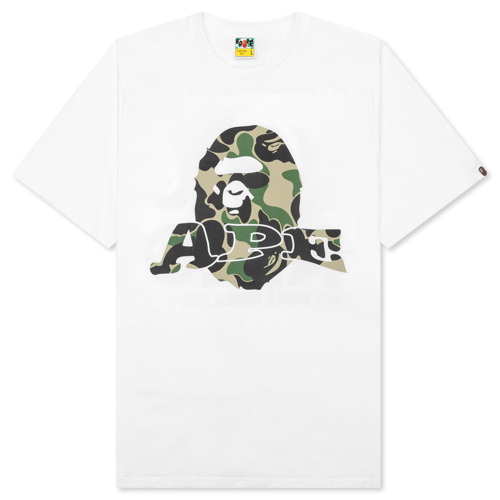 A BATHING APE Abc Camo Ape Head Relaxed Fit Tee - White