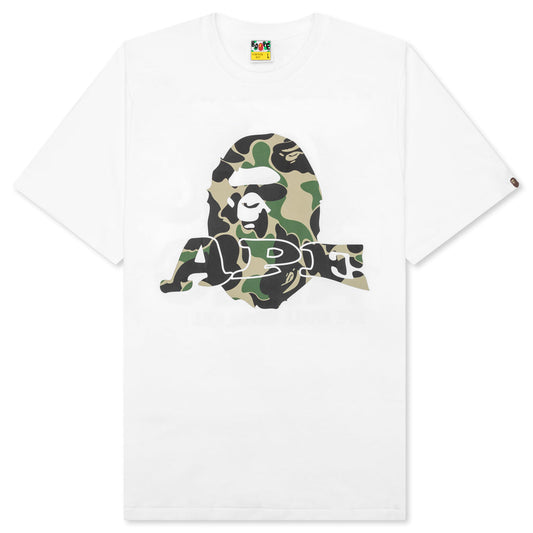 A BATHING APE Abc Camo Ape Head Relaxed Fit Tee - White