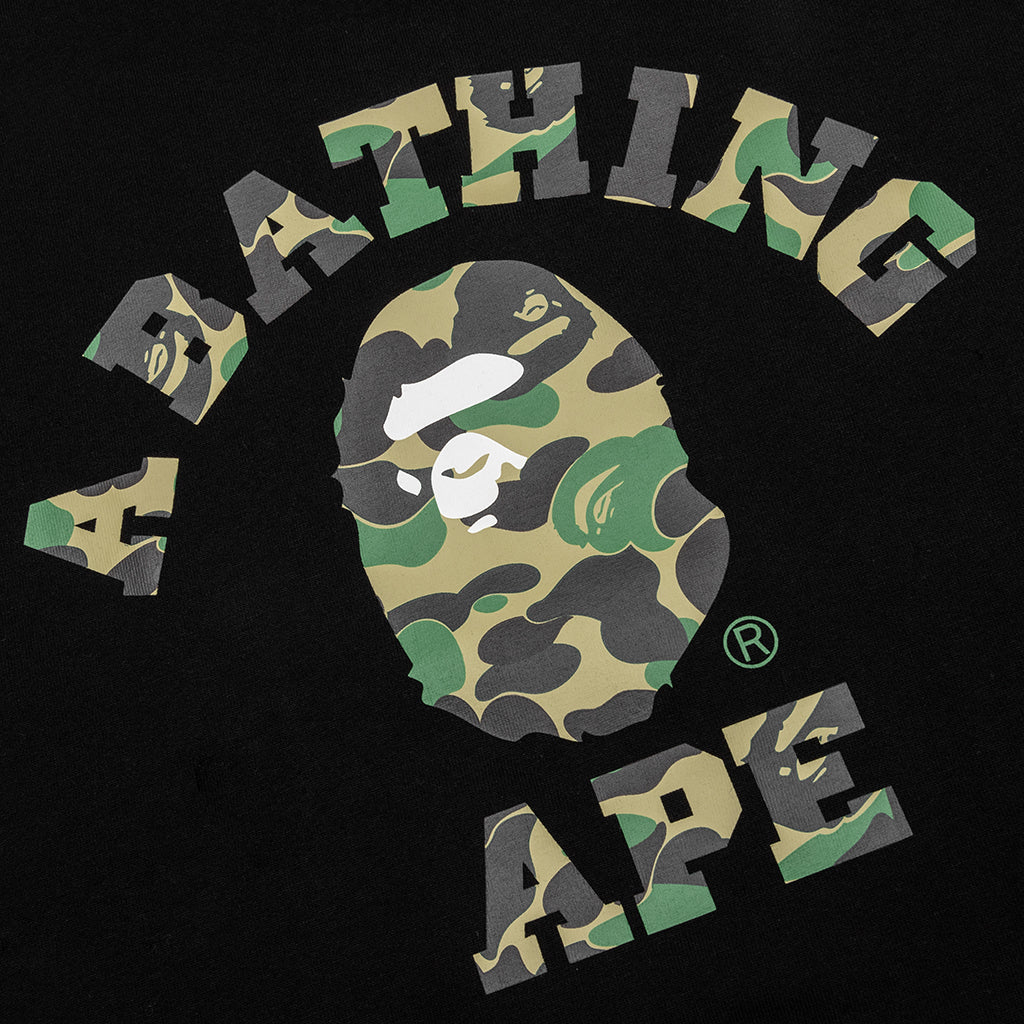 A BATHING APE Abc Camo College Tee - Black/Green