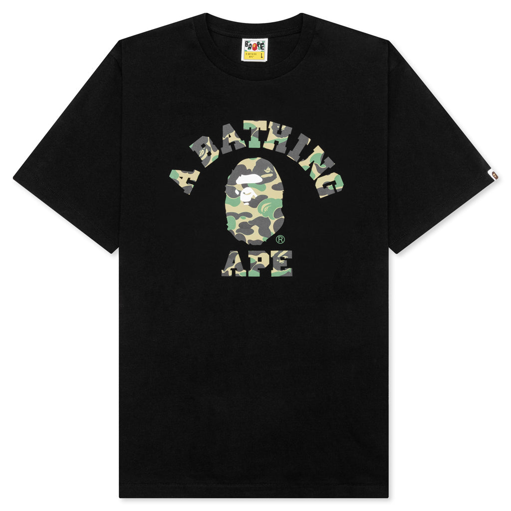 A BATHING APE Abc Camo College Tee - Black/Green