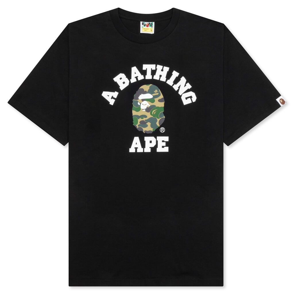 A BATHING APE ABC Camo College Tee - Black/Green